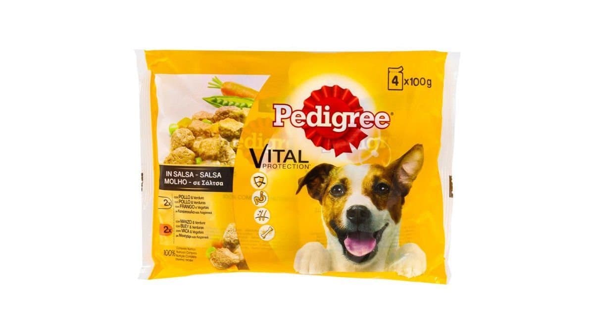Pedigree Μοσχάρι Κοτόπουλο & Λαχανικά 4x100gr