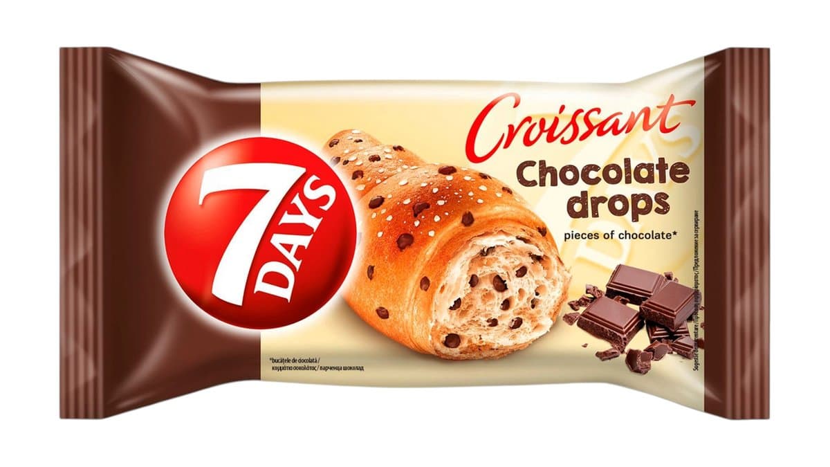 7DAYS Κρουασάν Chocolate Drops με Κομμάτια Σοκολάτας 70g