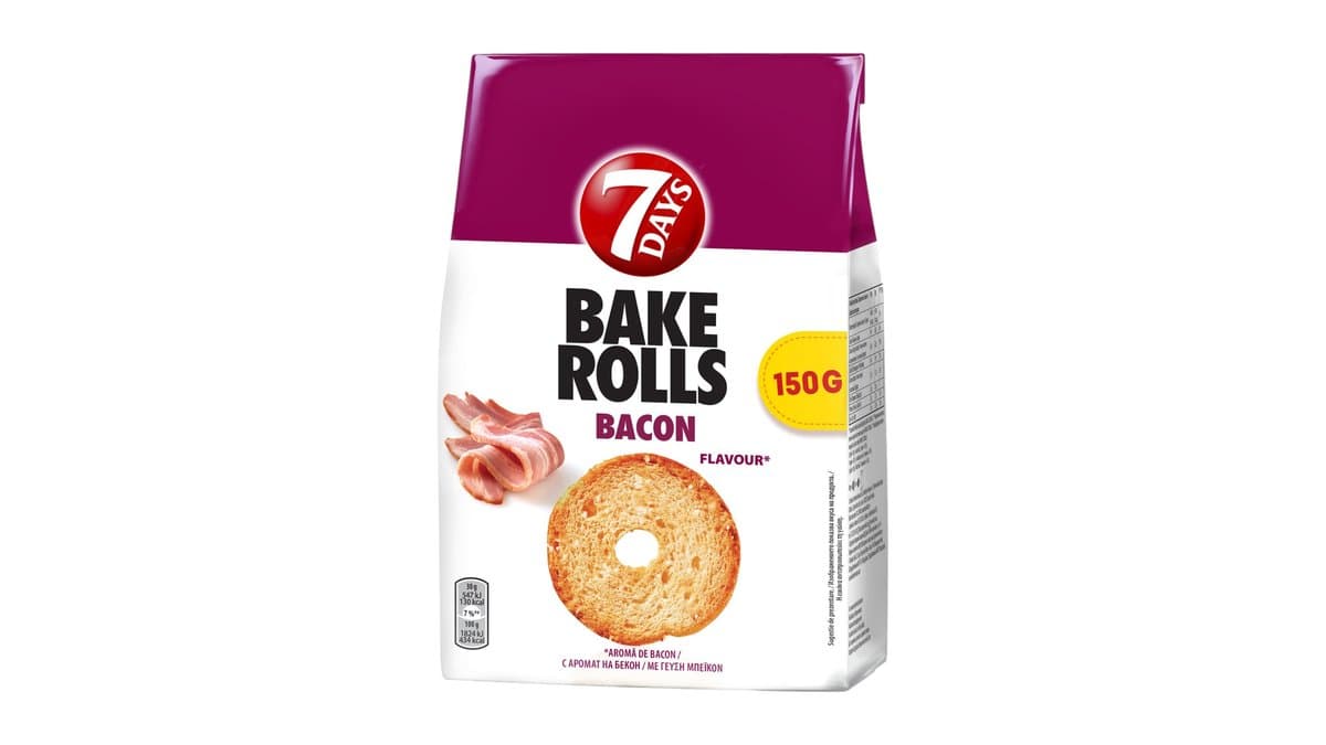 7DAYS Bake Rolls με γεύση Μπέικον 150g