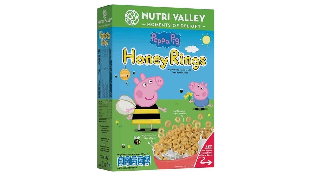 NUTRI VALLEY Δημητριακά Peppa Pig Honey Rings 375g