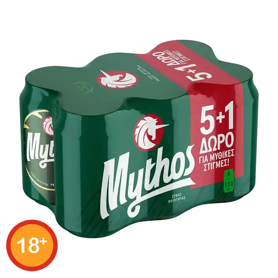 Mythos Μπίρα Lager 330ml. 5+1Δώρο