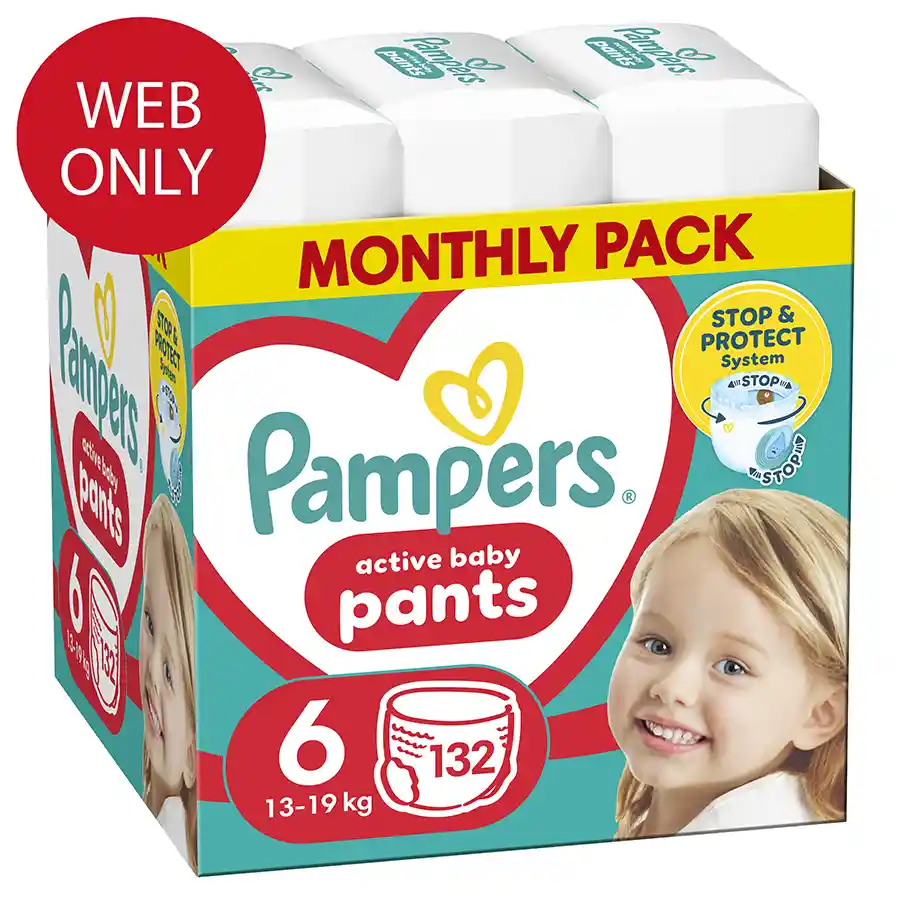 Pampers Pants Πάνες Βρακάκι No6 (13-19kg.) Monthly Pack 132τεμ.