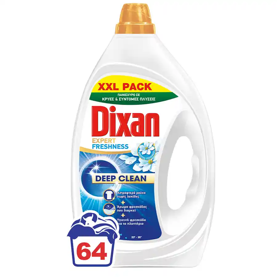Dixan Υγρό Απορρυπαντικό Πλυντηρίου Ρούχων Expert Freshness 64mez. 2,88lt.