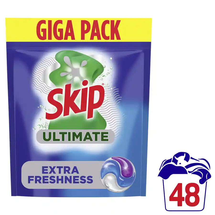 Skip Ultimate Caps Απορρυπαντικό Πλυντηρίου Ρούχων Extra Freshness 48τεμ. 1,014kg.