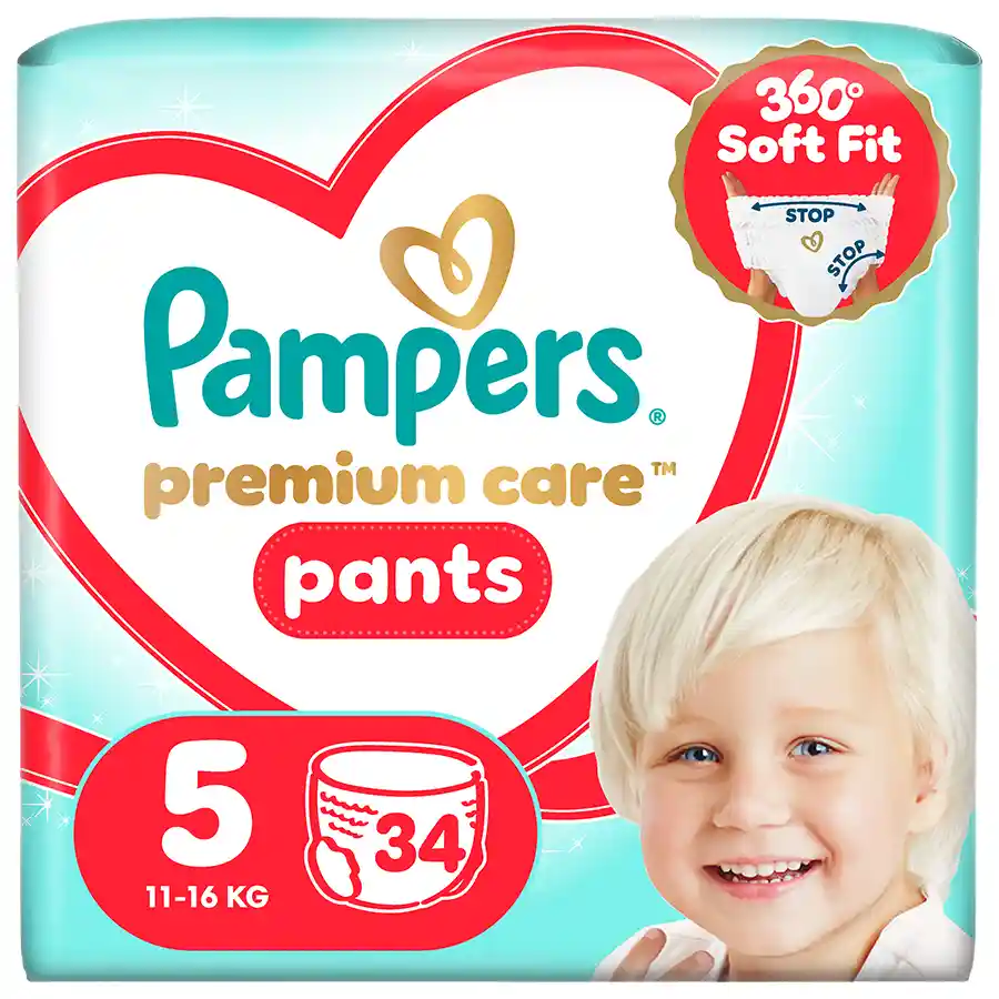 Pampers Premium Care Pants Πάνες  Βρακάκι Nο5 (12-17kg.) Jumbo Pack 34τεμ.
