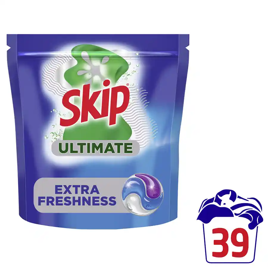 Skip Ultimate Caps Απορρυπαντικό Πλυντηρίου Ρούχων Extra Freshness 39τεμ. 823γρ.