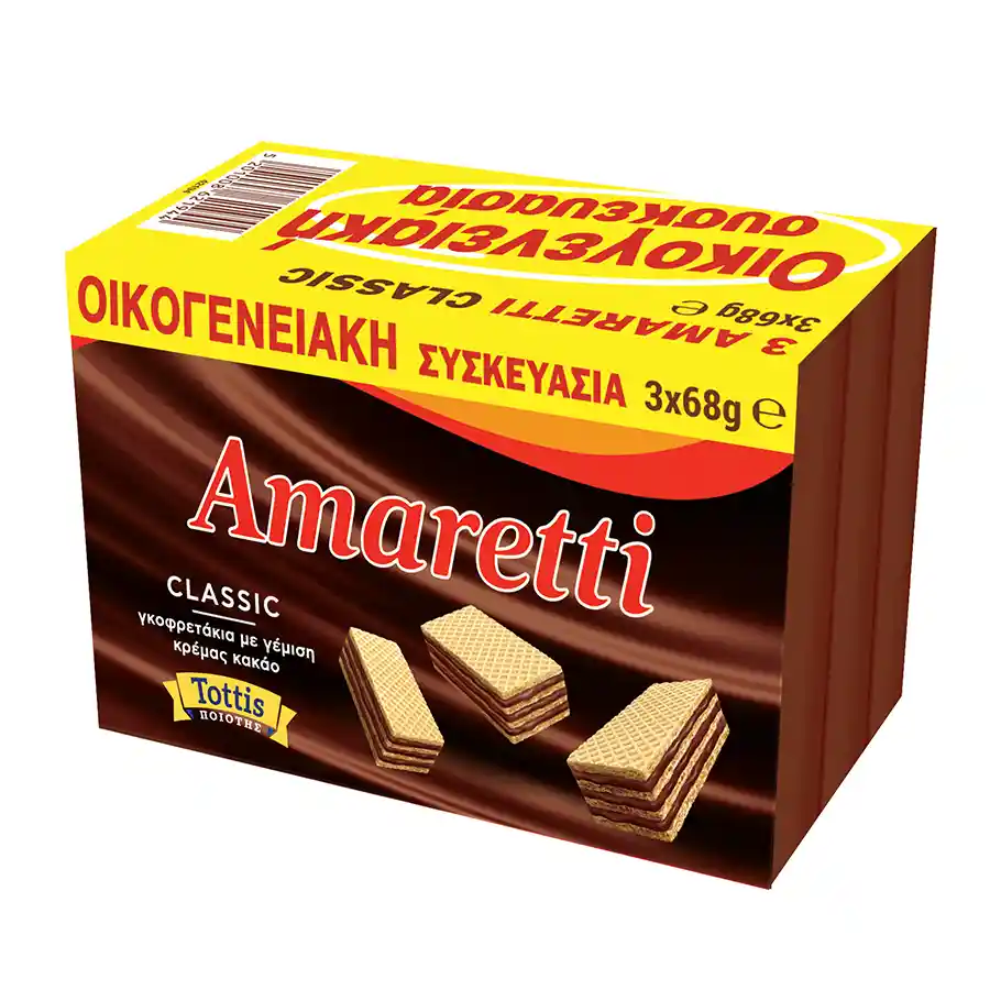 Amaretti Γκοφρέτες Κρέμα Κακάο 3x68γρ.