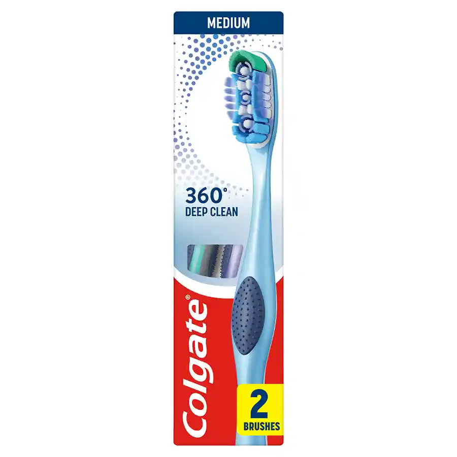 Colgate Οδοντόβουρτσα 360 Μέτρια 2τεμ.