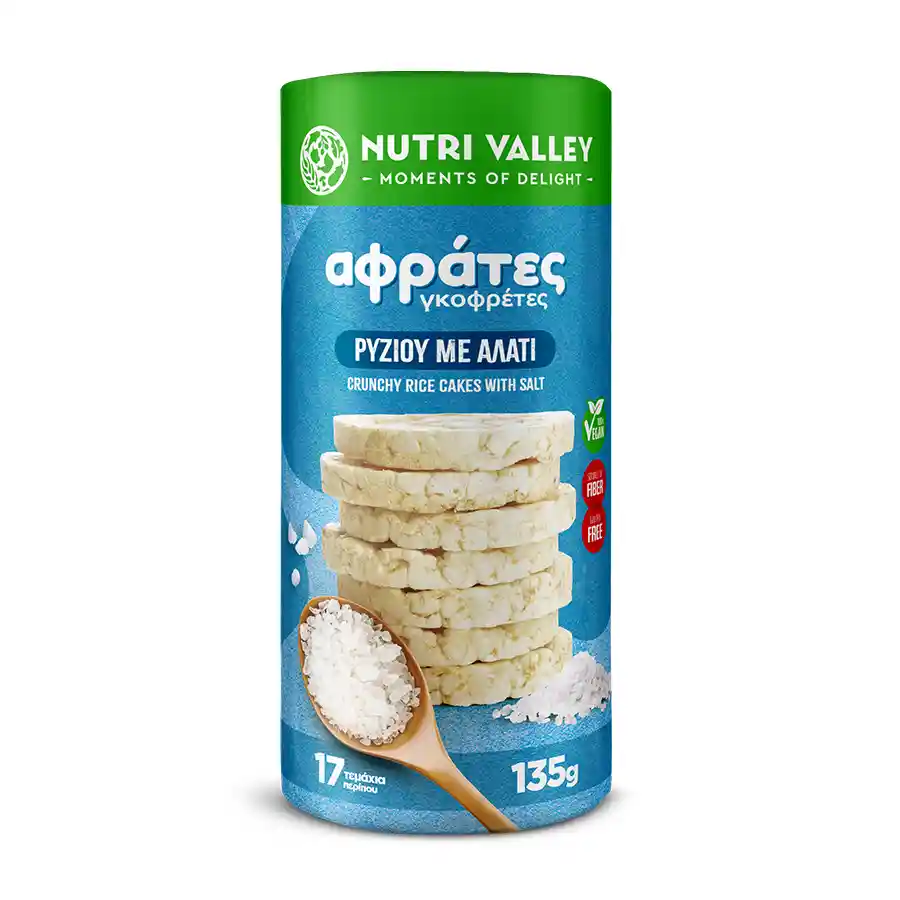Nutri Valley Γκοφρέτες Ρυζιού Με Αλάτι Χωρίς Γλουτένη 135γρ.