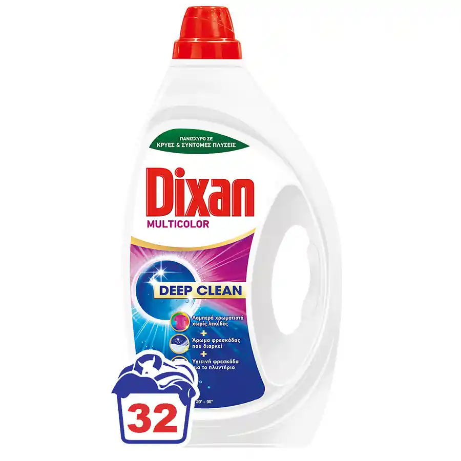 Dixan Multicolor Υγρό Απορρυπαντικό Πλυντηρίου Ρούχων 32mez. 1,44lt.