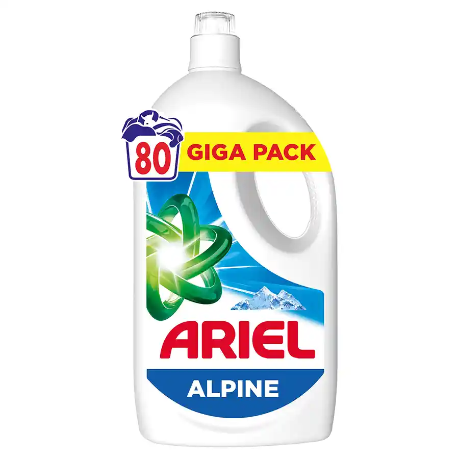 Ariel Υγρό Απορρυπαντικό Πλυντηρίου Ρούχων Alpine 80mez. 3,6lt.
