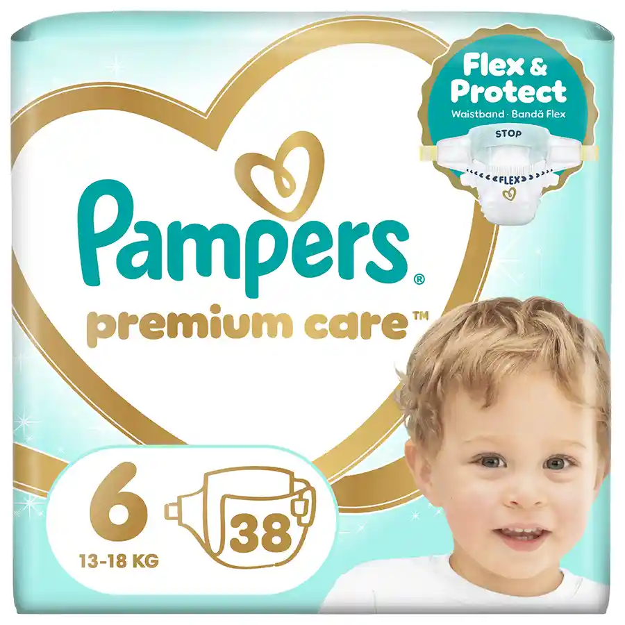 Pampers Premium Care Πάνες Νo6 (13+kg.) Jumbo Pack 38τεμ.