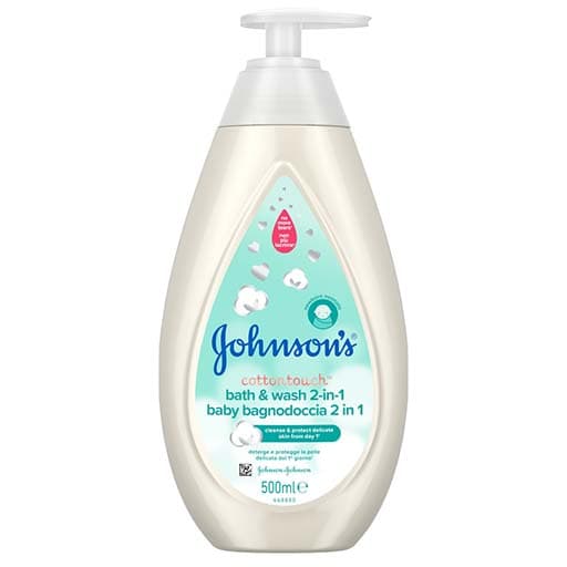 Johnson's Baby Cotton Touch Αφρόλουτρο & Σαμπουάν 2σε1 Με Αντλία 500ml.