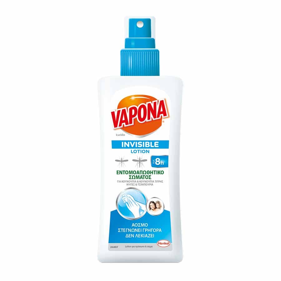 Vapona Invisible Εντομοαπωθητική Λοσιόν Σώματος Σπρέι 100ml.