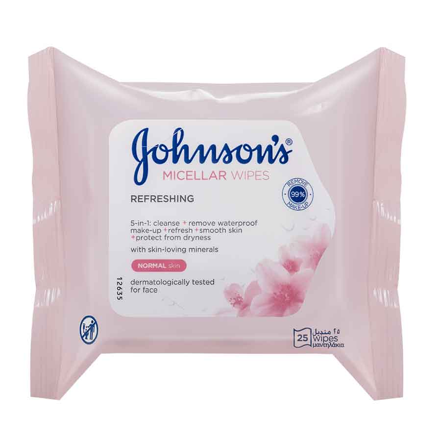Johnson's Micellar Wipes Refreshing 25τεμ.