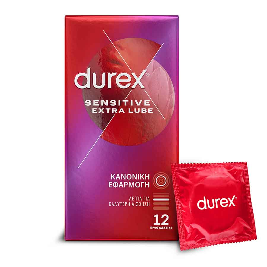 Durex Sensitive Προφυλακτικά Extra Lube 12τεμ.