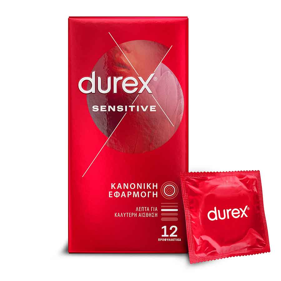 Durex Sensitive Προφυλακτικά Κανονική Εφαρμογή 12τεμ.
