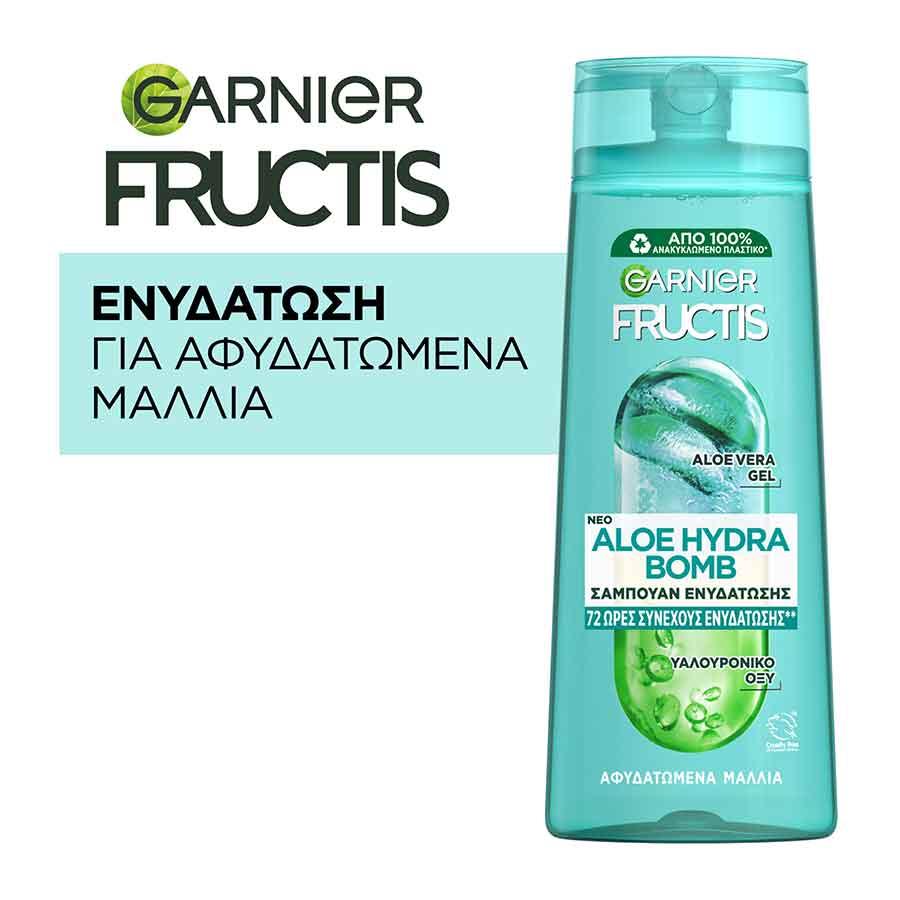 L'oreal Garnier Fructis Σαμπουάν Aloe Hydra Bomb Για Κανονικά Μαλλιά Για Ενυδάτωση 400ml.