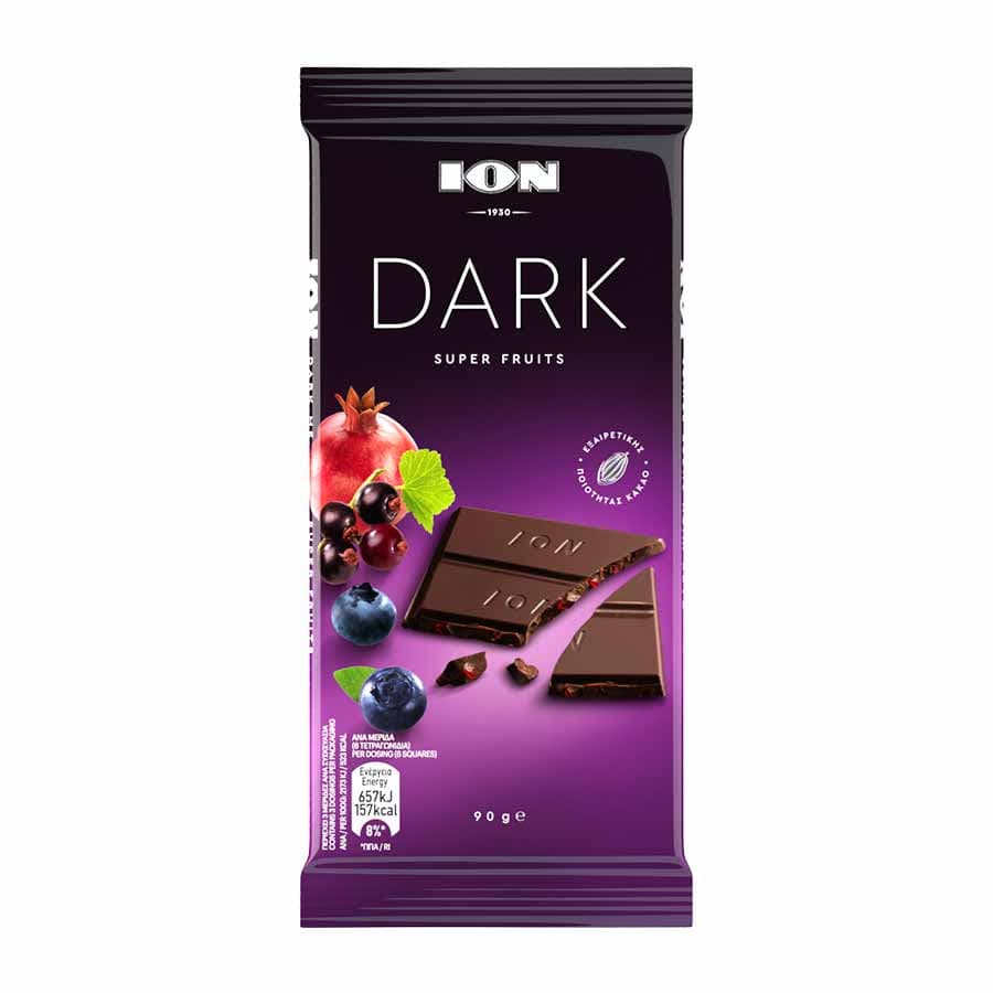 Ίον Σοκολάτα Dark Super Fruits 90γρ.