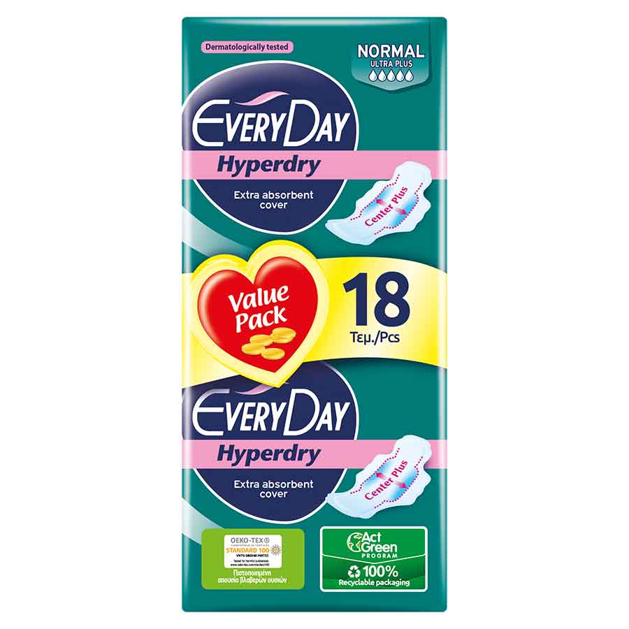Every Day Hyperdry Σερβιέτες Ultra Plus Normal Economy 18τεμ.