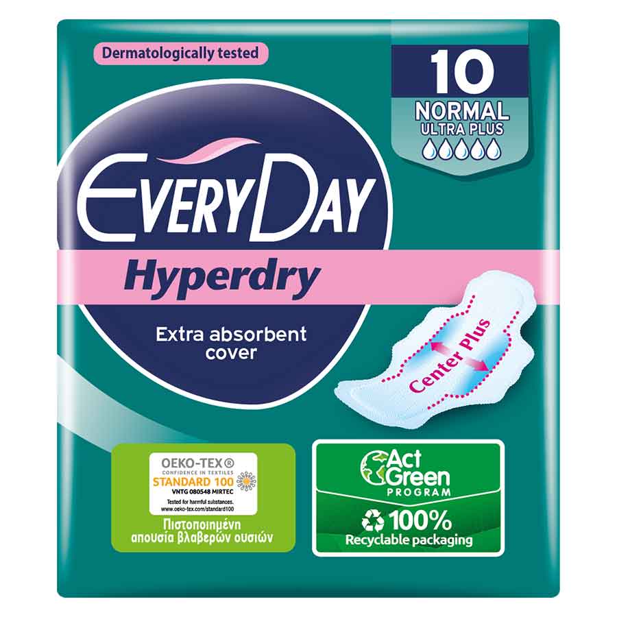 Every Day Hyperdry Σερβιέτες Ultra Plus Normal 10τεμ.