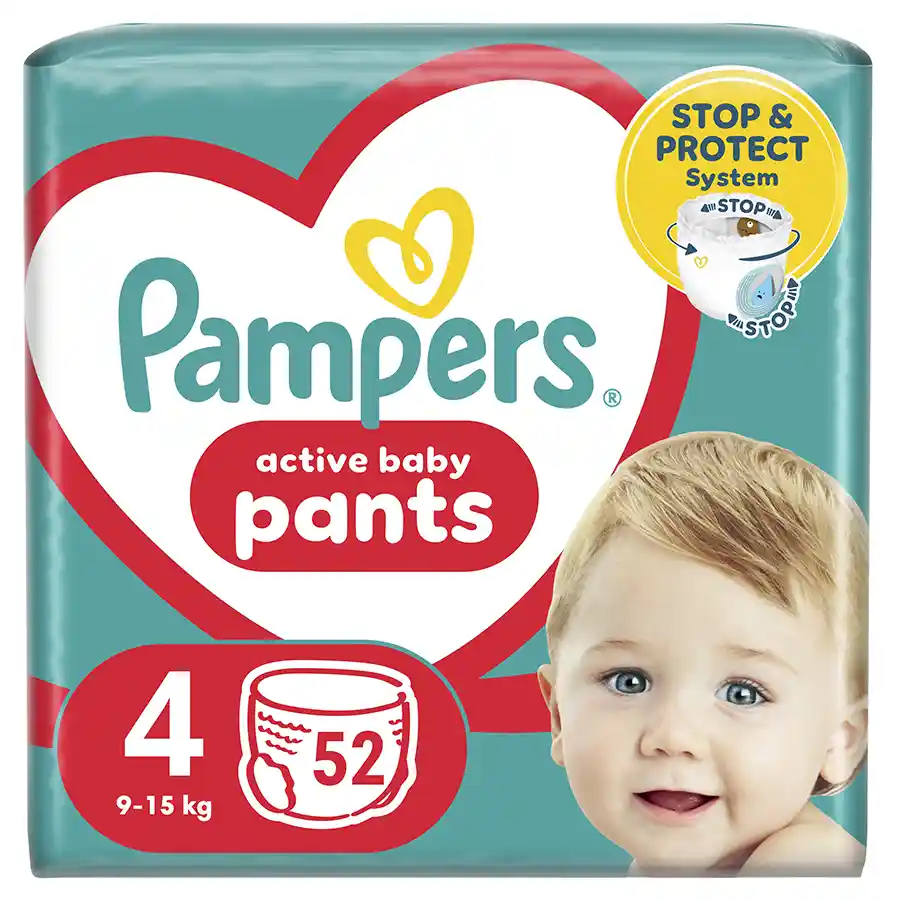 Pampers Pants Πάνες Βρακάκι No4 (9-15kg.) Jumbo Pack 52τεμ.