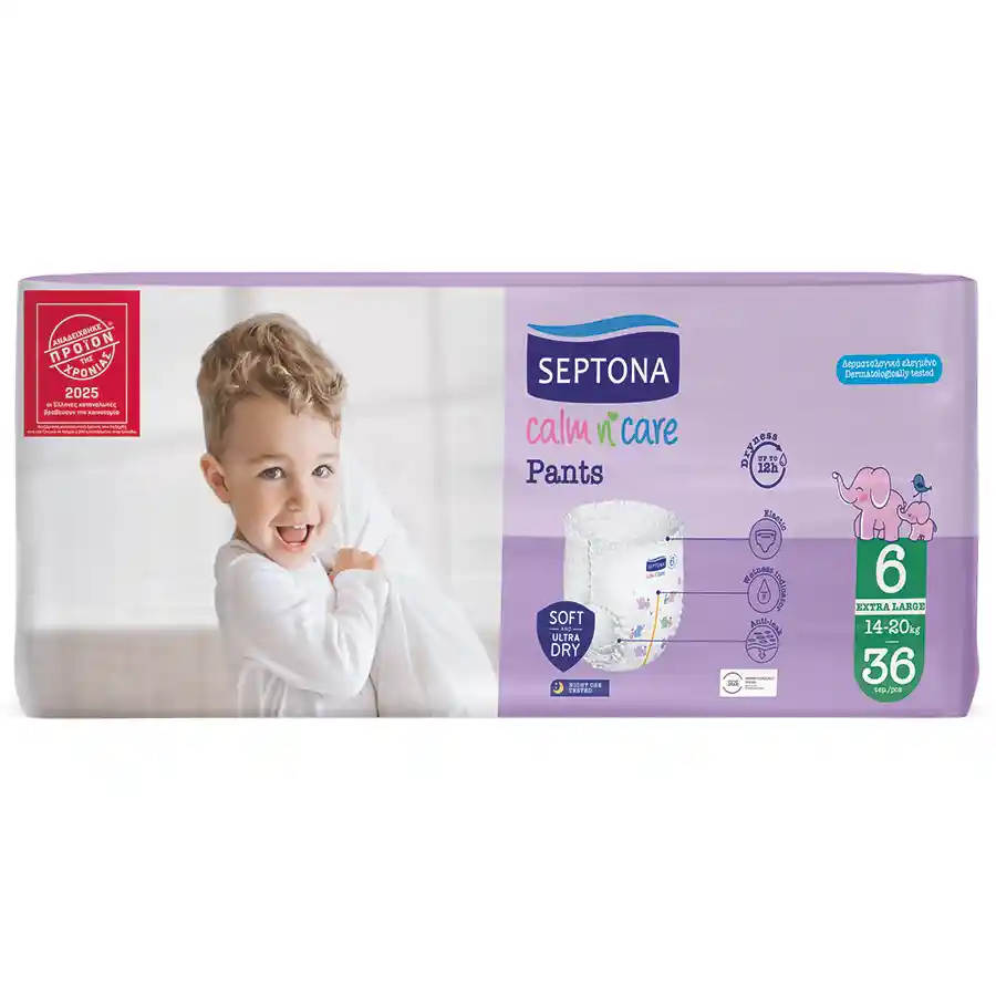 Septona Calm N' Care Pants Βρεφικές Πάνες  Βρακάκι  Extra Large No6 (14-20kg.) 36τεμ.
