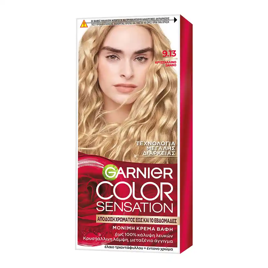 L'oreal Garnier Color Sensation Βαφή Μαλλιών No9.13 Κρυστάλλινο Ξανθό 40ml.