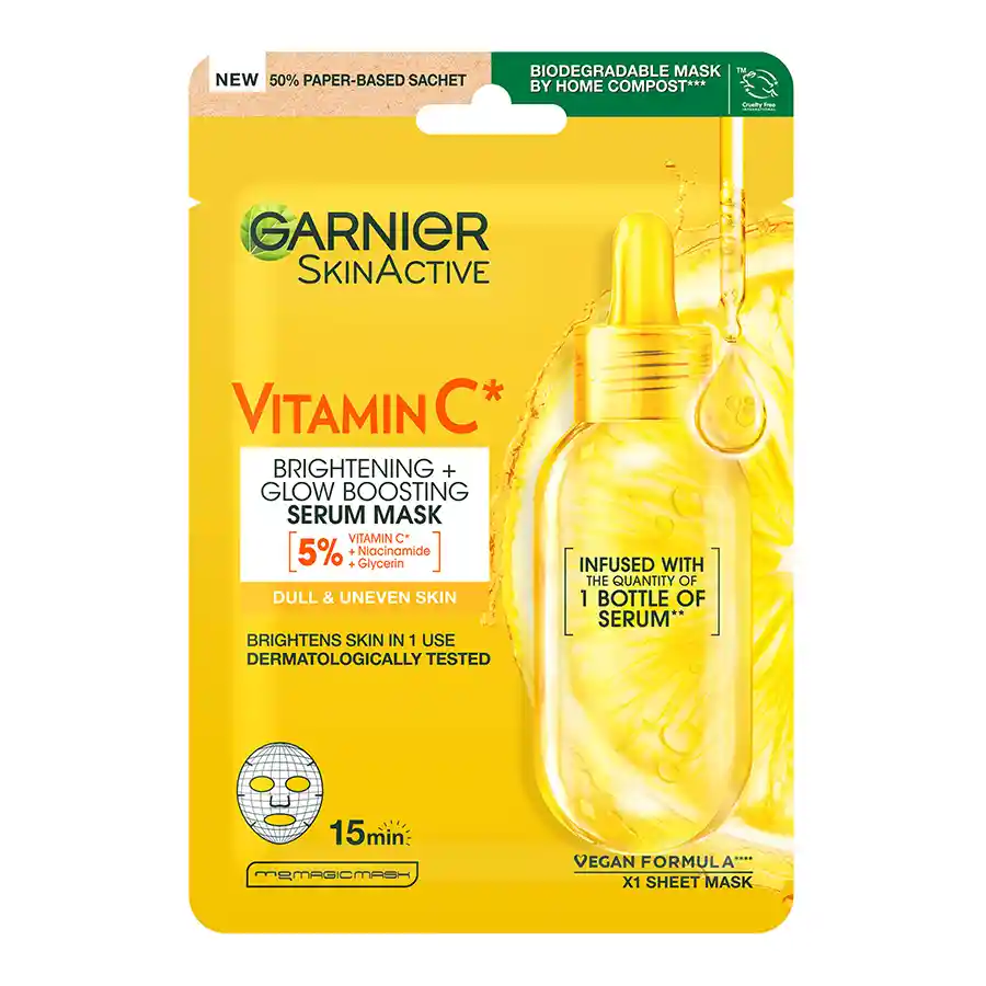 L'oreal Garnier Skin Active Υφασμάτινη Μάσκα Προσώπου Vitamin C 28γρ.