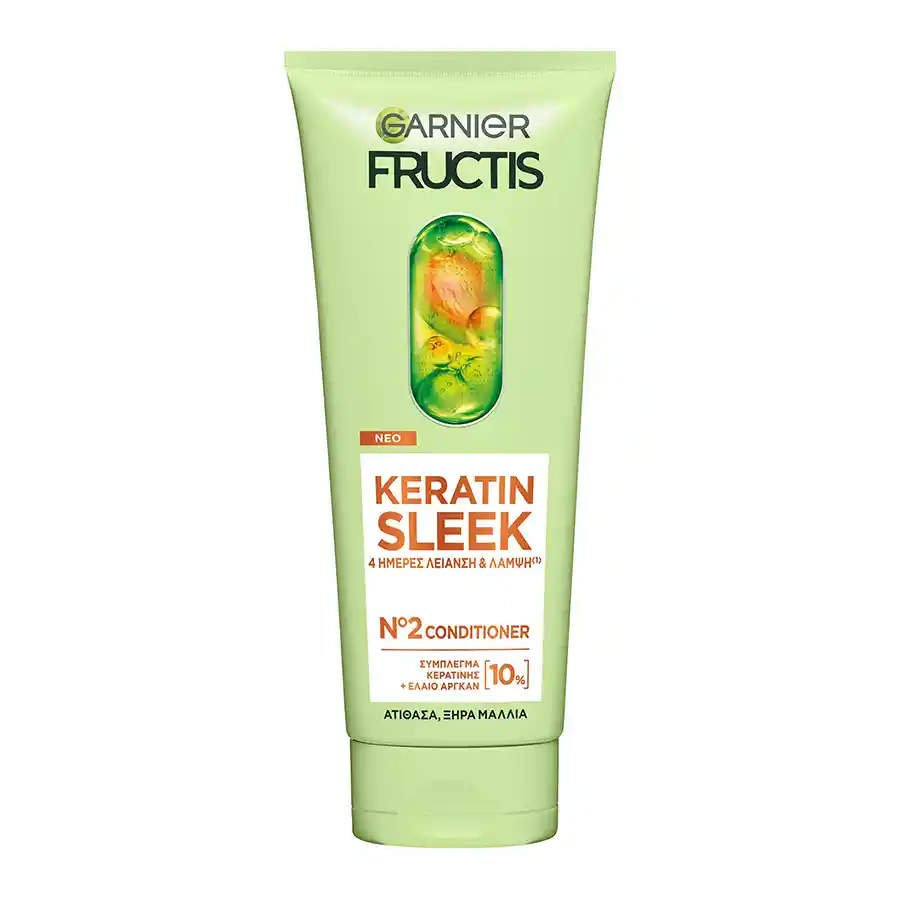 L'oreal Garnier Fructis Κρέμα Μαλλιών Keratin Sleek Για Ατίθασα Ξηρά Μαλλιά 200ml.
