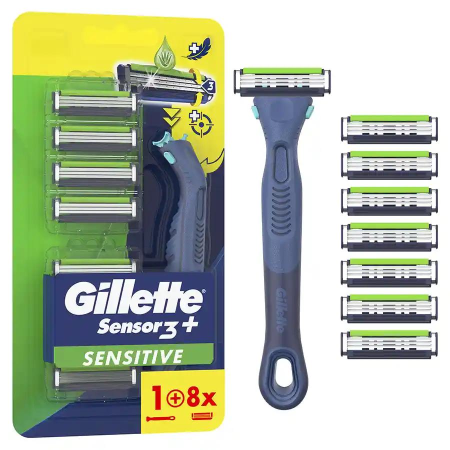 Gillette Sensor3 Sensitive Με Λαβή +8 Ανταλλακτικές Κεφαλές