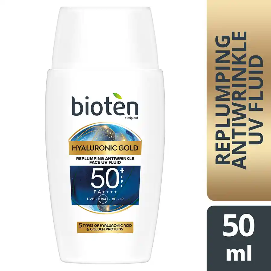 Bioten Hyaluronic Gold Κρέμα Προσώπου Αντιρυτιδική SPF50+ 50ml.