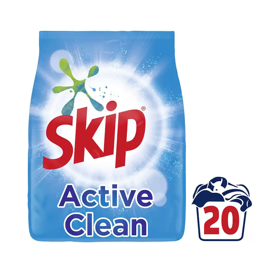 Skip Eco Απορρυπαντικό Πλυντηρίου Ρούχων Σκόνη Active Clean 20mez 1,3kg.