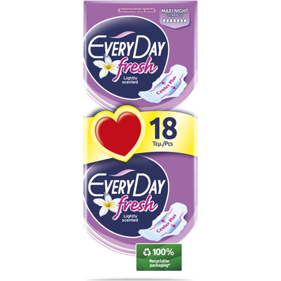 Every Day Fresh Σερβιέτες Ultra Plus Maxi Night Economy 18τεμ.