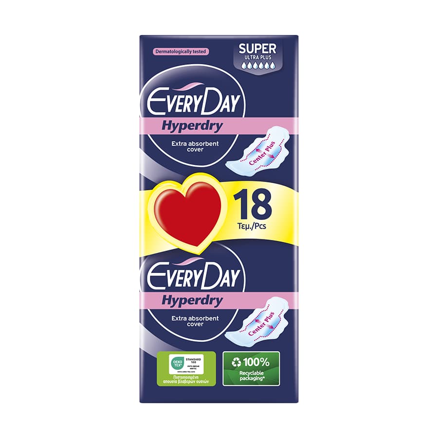 Every Day Hyperdry Σερβιέτες Ultra Plus Super Economy 18τεμ.