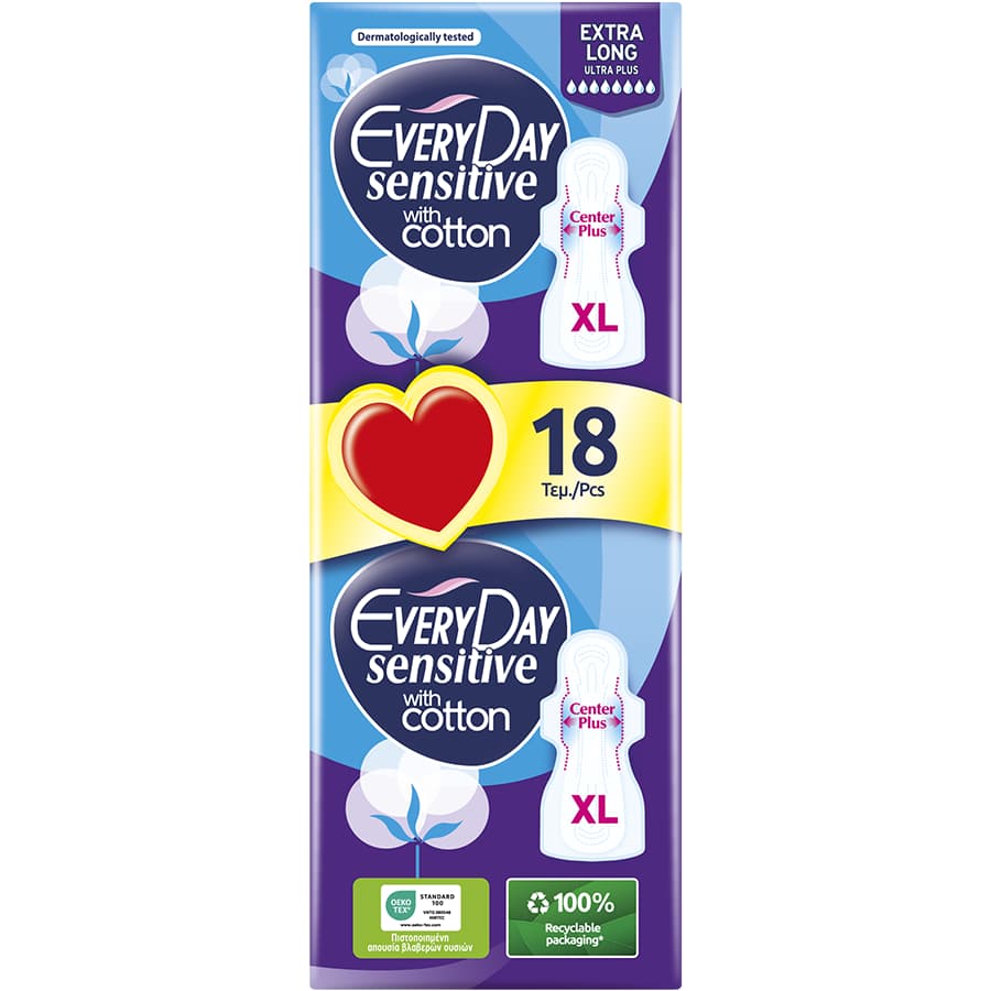 Every Day Sensitive Σερβιέτες Ultra Plus Extra Long Economy 18τεμ.