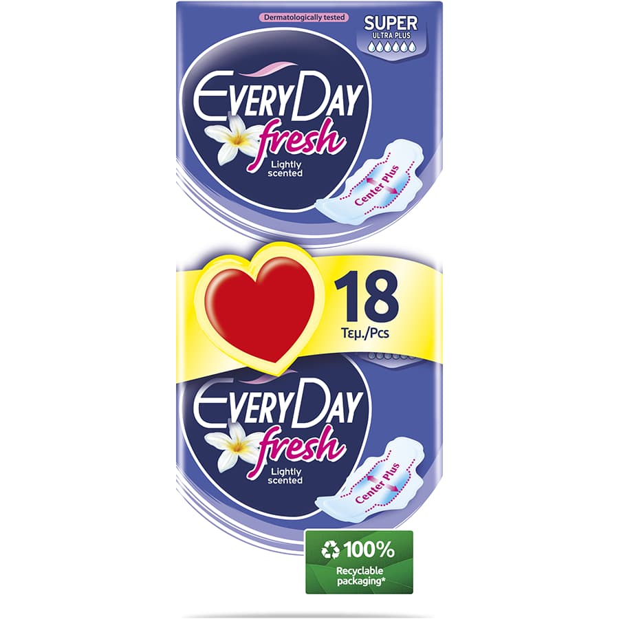 Every Day Fresh Σερβιέτες Ultra Plus Super Economy 18τεμ.
