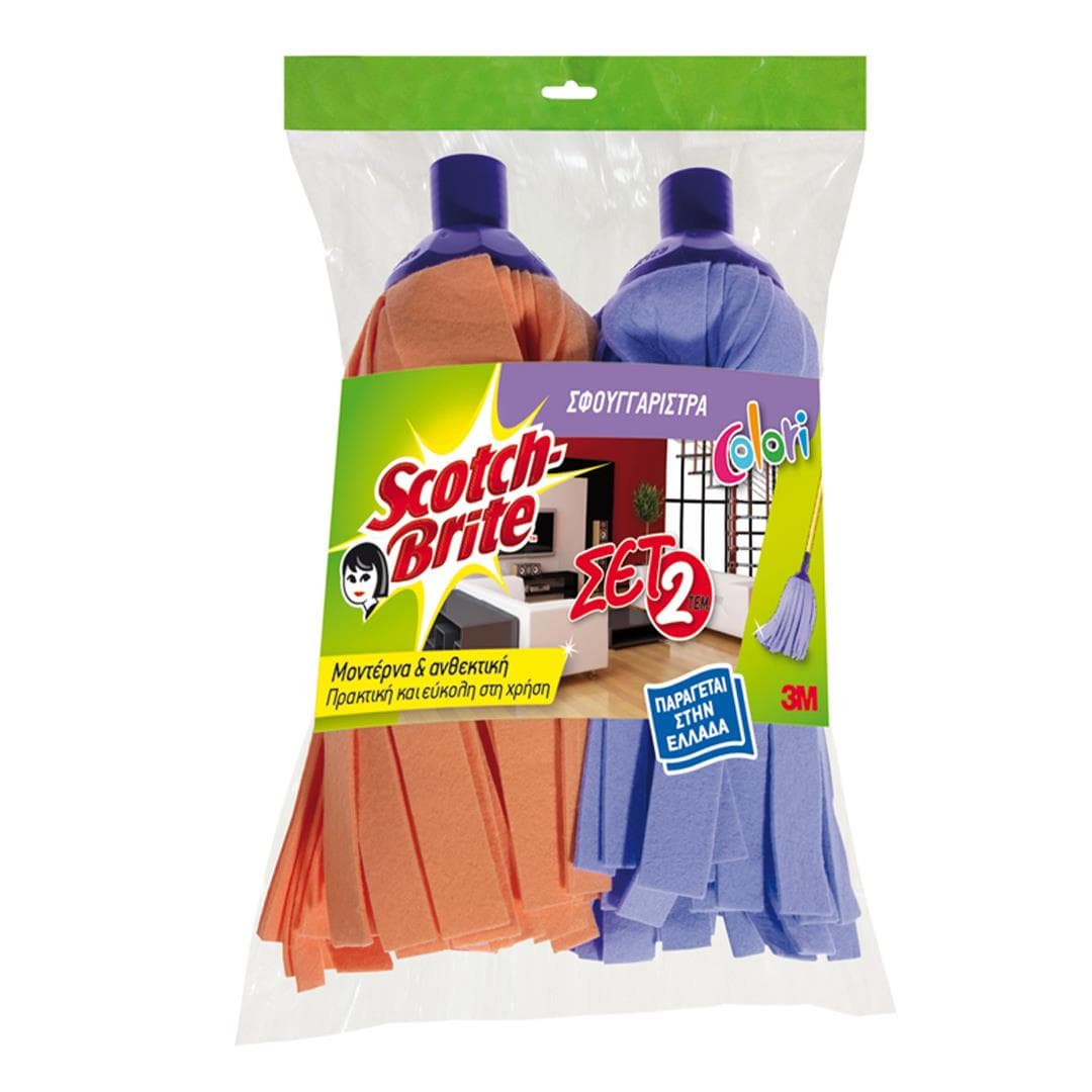 SCOTCH BRITE ΣΦΟΥΓ/ΣΤΡΑ COLORI ΜΠΛΕ-ΠΟΡΤΟΚ. 2T