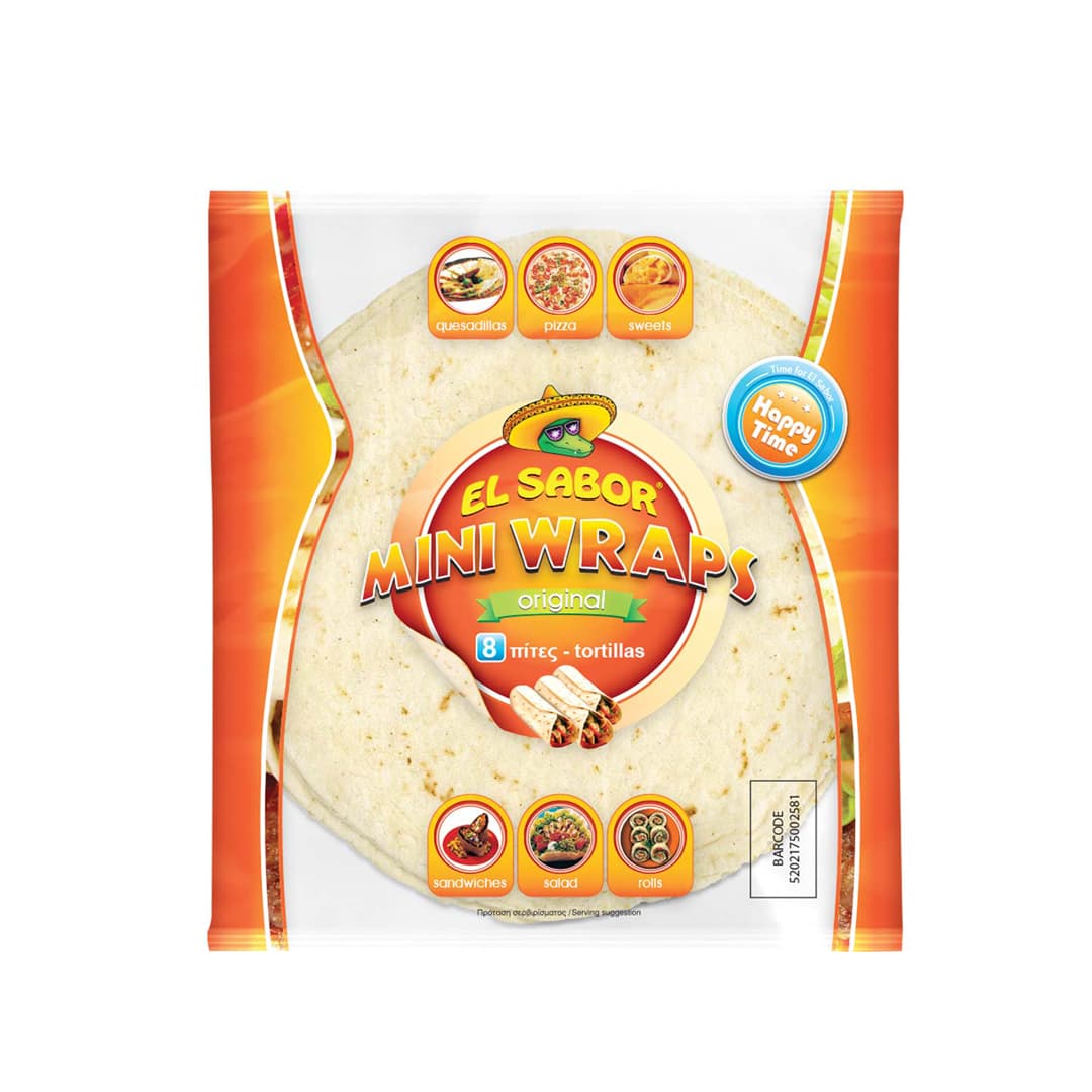 EL SABOR ΤΟΡΤΙΓΙΕΣ MINI WRAPS HAPPY TIME 8T 144ΓΡ