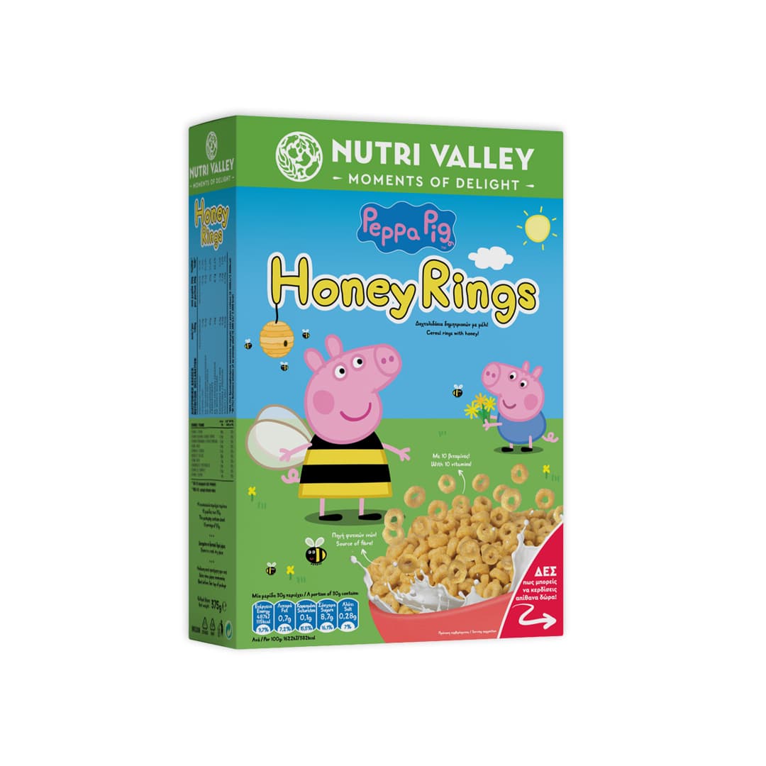 NUTRI VALLEY PEPPA PIG ΔΗΜΗΤΡ.HONEY RINGS 375ΓΡ