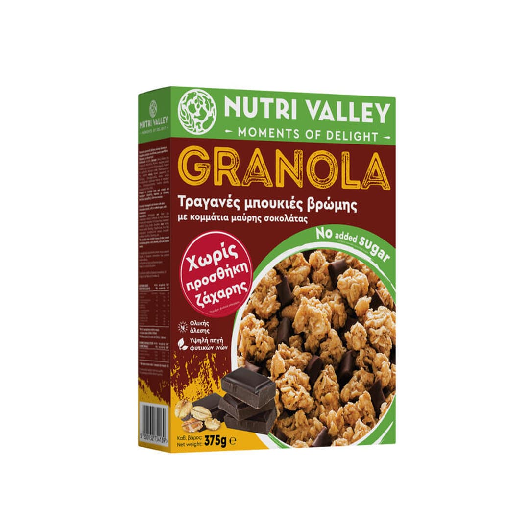 NUTRI VALLEY GRAN.ΧΩΡΙΣ ΖΑΧ.ΜΑΥΡΗ ΣΟΚ.375ΓΡ
