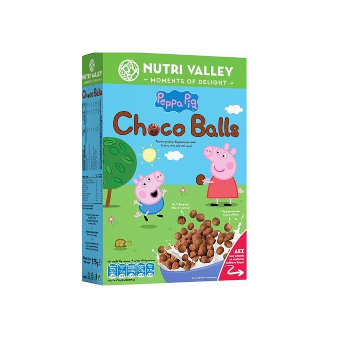 NUTRI VALLEY PEPPA PIG ΔΗΜΗΤΡ.CHOCO BALLS 375ΓΡ