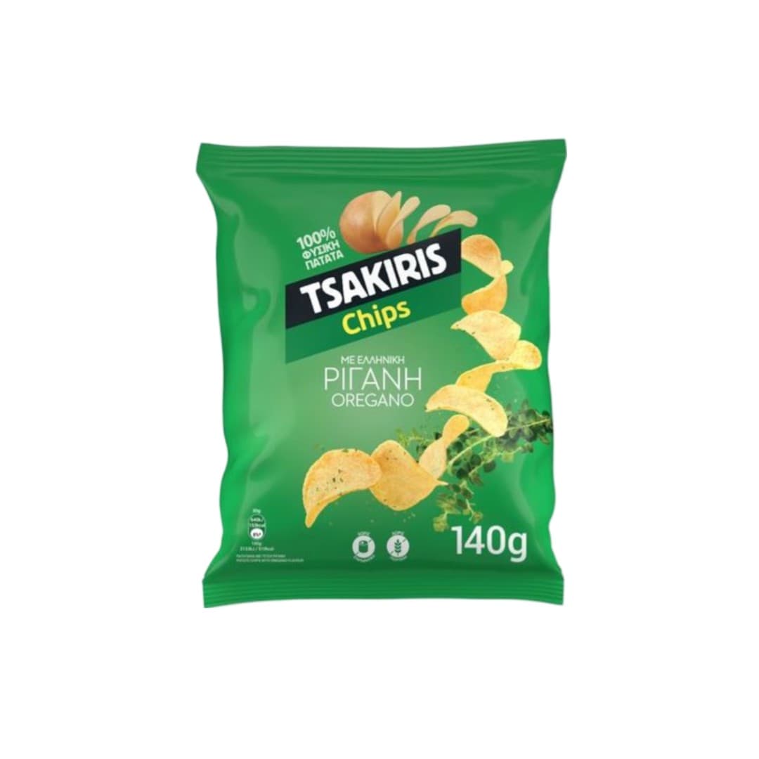 TSAKIRIS CHIPS ΜΕ ΡΙΓΑΝΗ 140ΓΡ