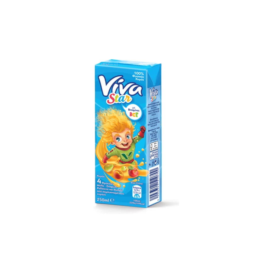 VIVA ΧΥΜΟΣ STAR BOY     ΜΗΛ-ΣΤΑΦ-ΡΟΔ-ΑΧΛ. 250ML