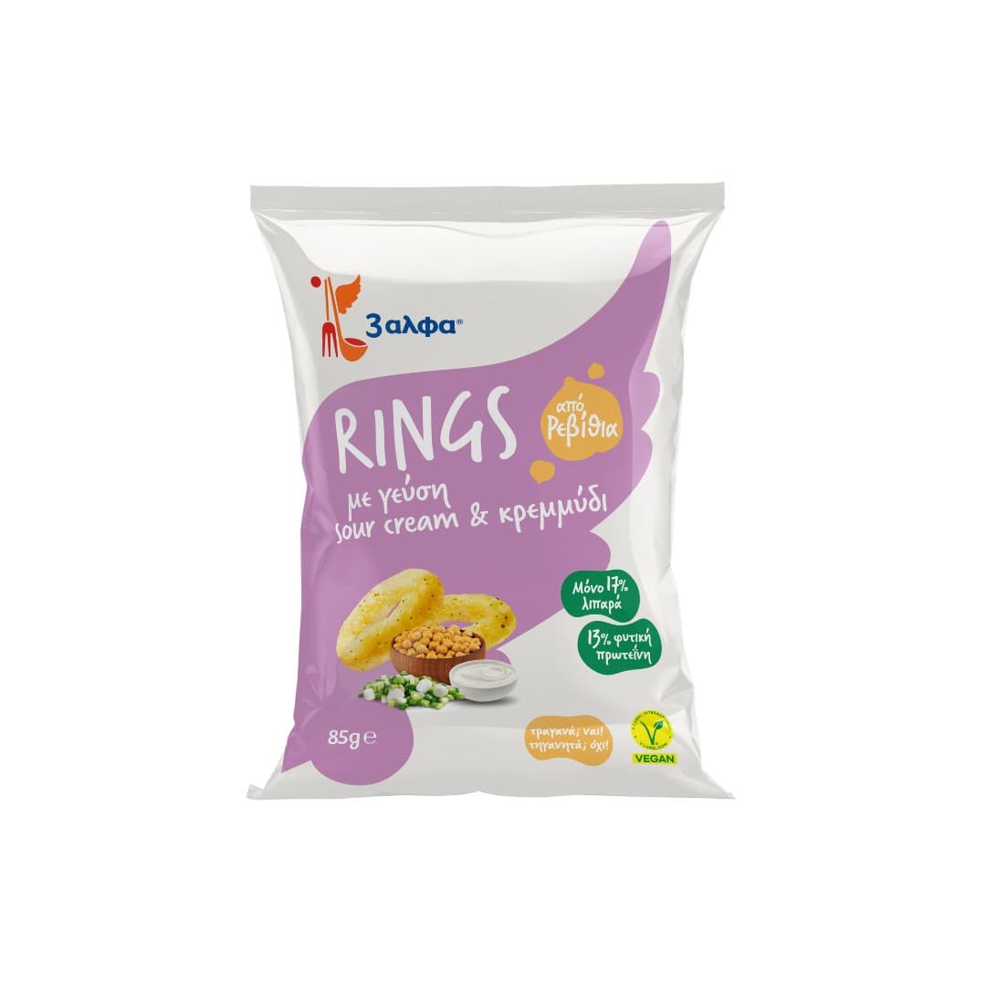 3Α RINGS ΡΕΒΥΘΙΟΥ SOUR CREAM & ONION 85ΓΡ
