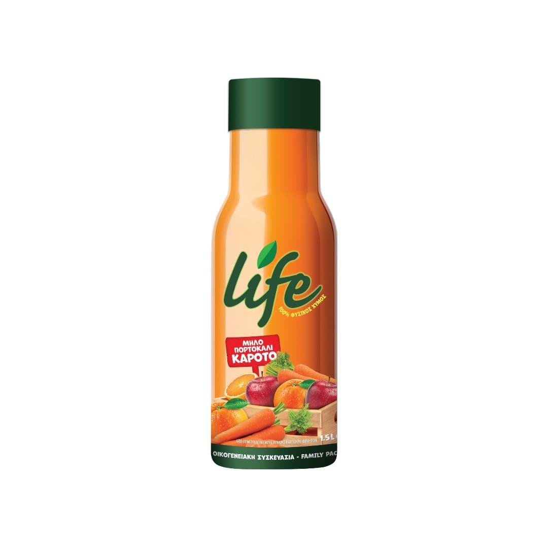 LIFE ΜΗΛΟ -ΠΟΡΤΟΚΑΛΙ-ΚΑΡΟΤΟ 1.5L
