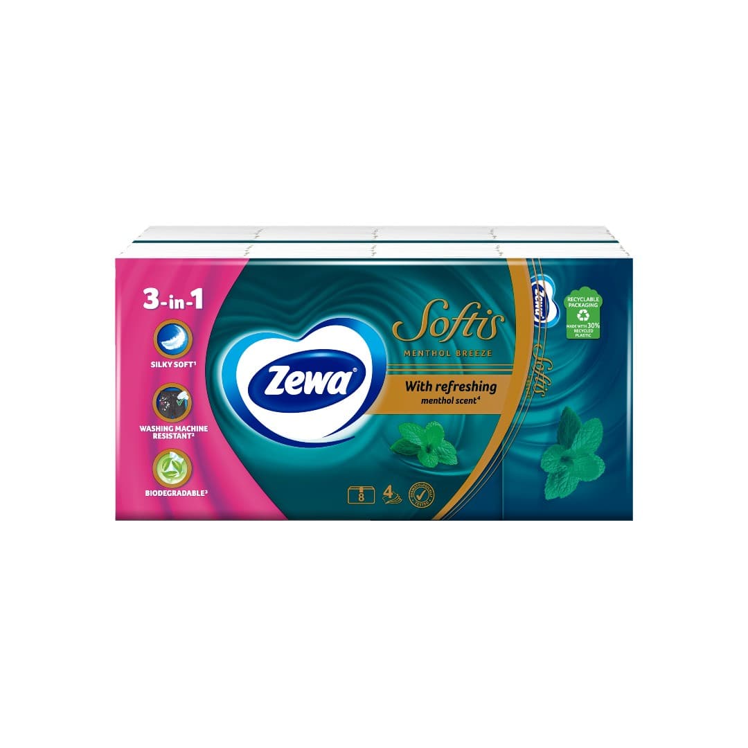 ZEWA ΧΑΡΤ/ΛΑ ΤΣΕΠΗΣ SOFT MENTHOL 8Τ 176ΓΡ