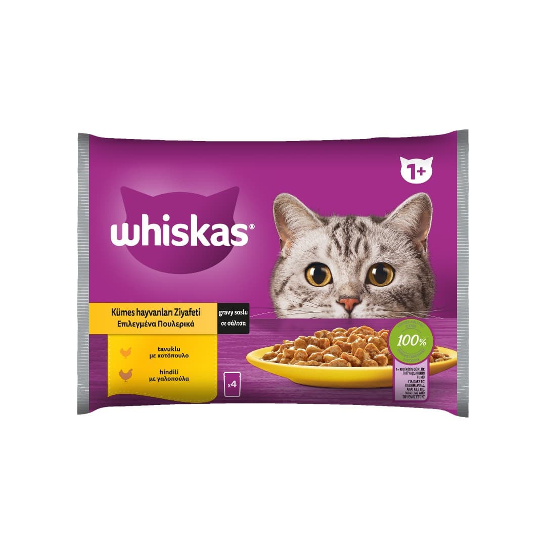 WHISKAS POUCH CORE ΠΟΥΛΕΡΙΚΑ 4*85ΓΡ
