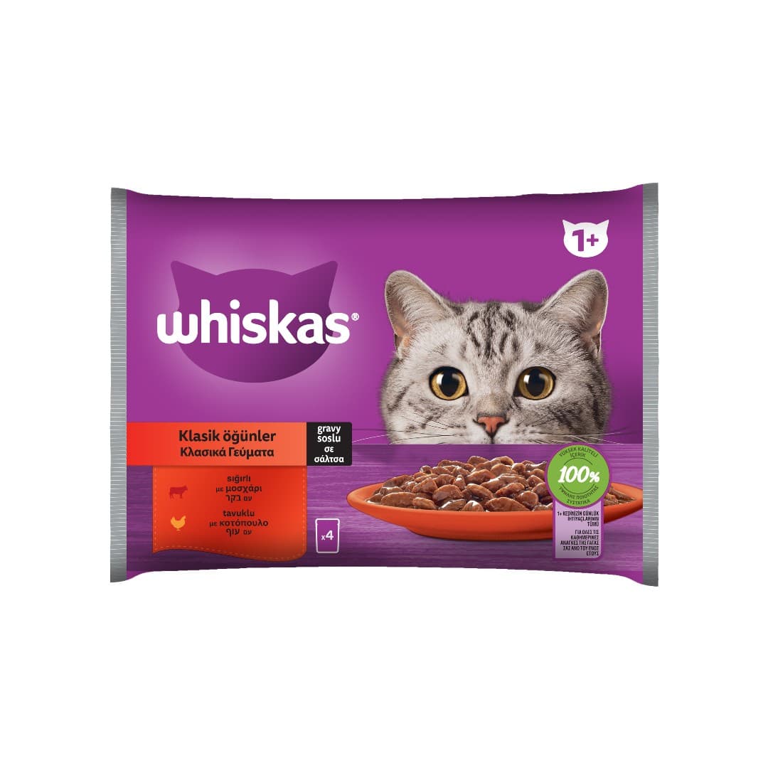 WHISKAS POUCH CORE ΕΠΙΛΕΓΜΕΝΟ ΚΡΕΑΣ 4*85ΓΡ