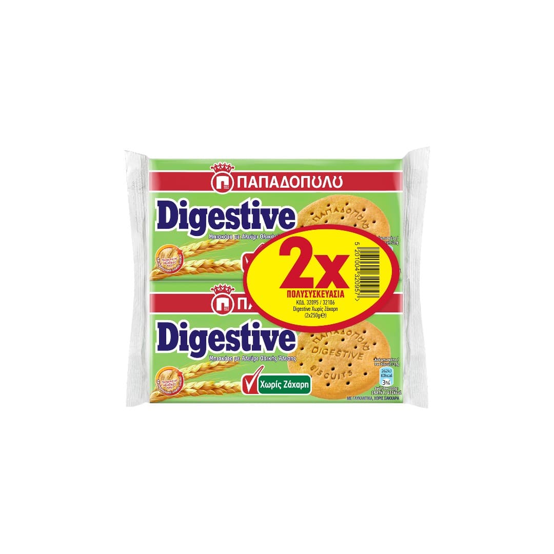 ΠΑΠΑΔΟΠΟΥΛΟΥ DIGESTIVE ΧΩΡΙΣ ΖΑΧ.2*250ΓΡ